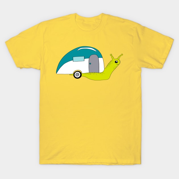 Snail Camper T-Shirt by Alissa Carin